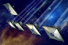 Artist's rendition of a future formation flying telescope.